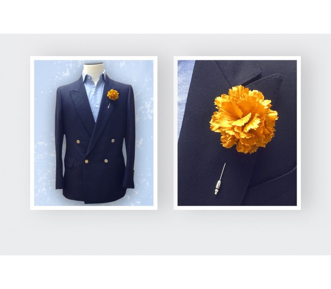 Cinabre Boutonnière Soie Or