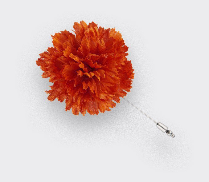 cinabre Boutonnière Soie Orange