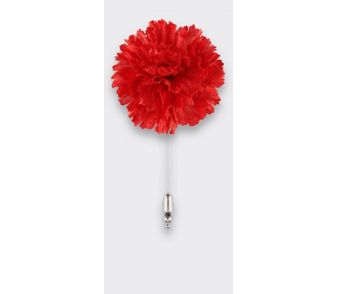 Cinabre Boutonnière Soie Rouge