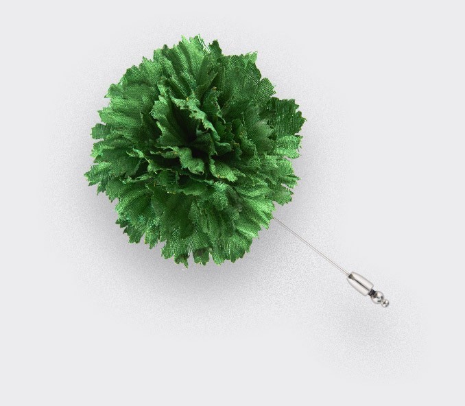 cinabre Boutonnière Soie Verte