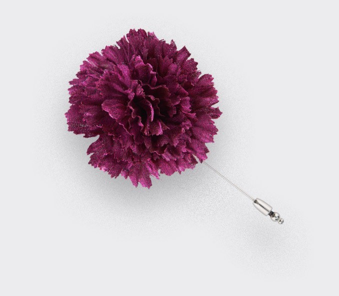cinabre Boutonnière Soie Violet