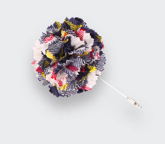 cinabre Boutonnière Tartan Blanc McRae