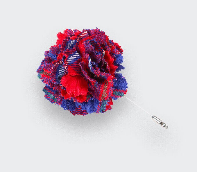 cinabre Boutonnière Tartan Rouge Galloway