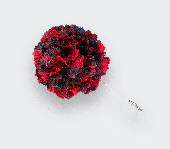 cinabre Boutonnière Tartan Rouge Ross