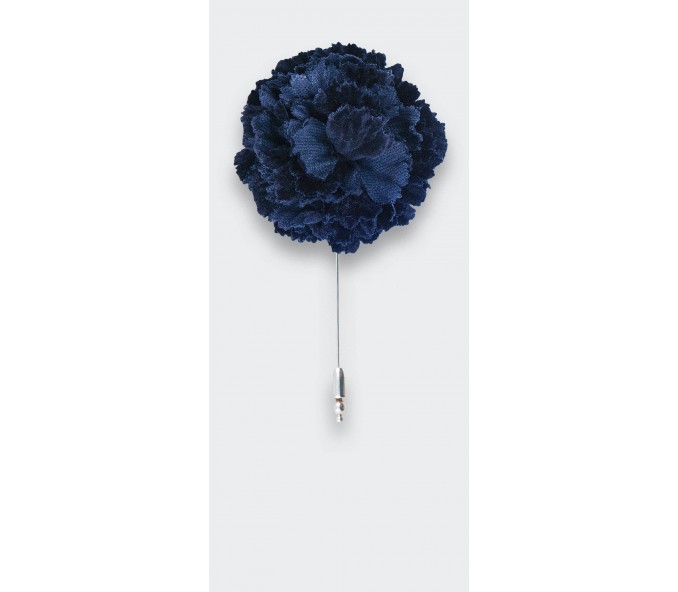 Cinabre Boutonnière Velours Bleu Marine