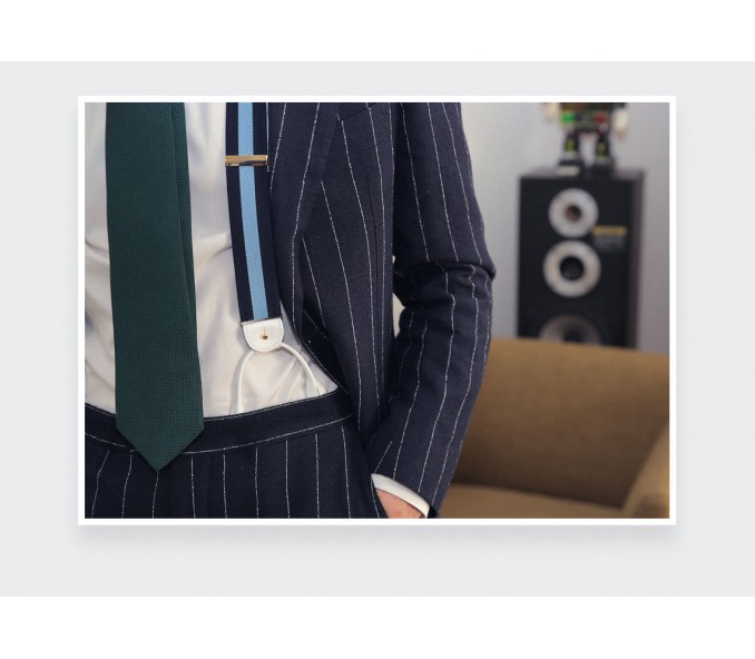 Cinabre Bretelles Marine Rayure Ciel