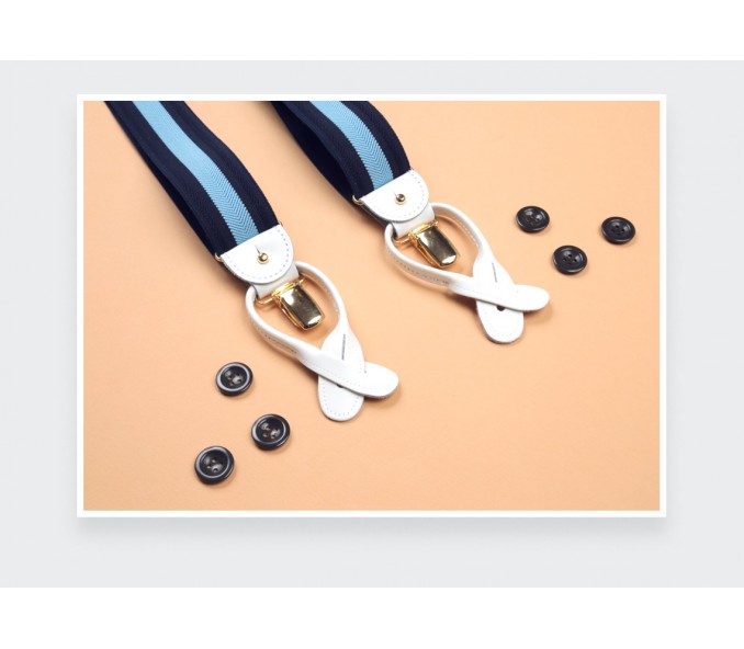 Cinabre Bretelles Marine Rayure Ciel