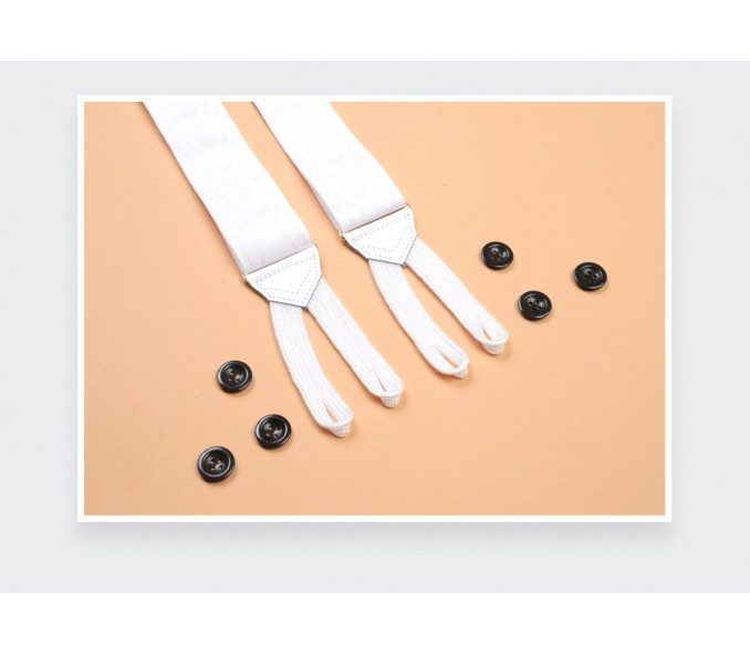 Cinabre Bretelles Moiré Blanc