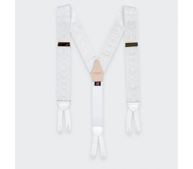Cinabre Bretelles Moiré Blanc