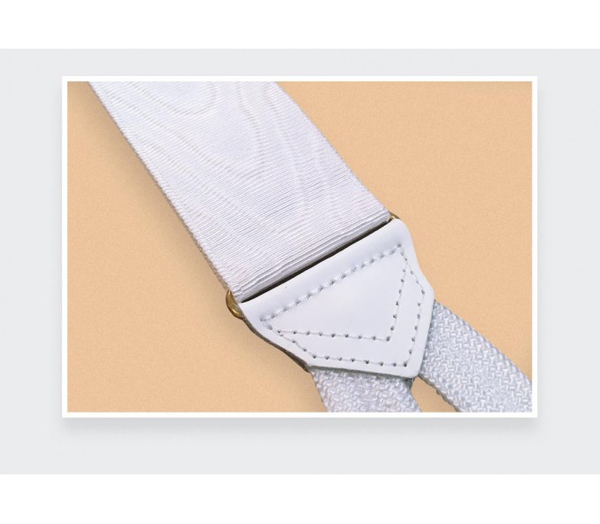 Cinabre Bretelles Moiré Blanc