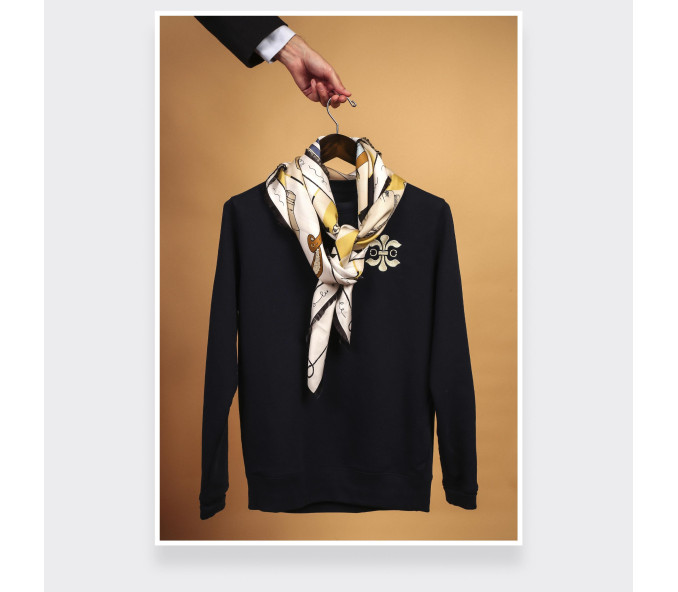 Cinabre Carré Soie 130 Suite Cinabre Crème