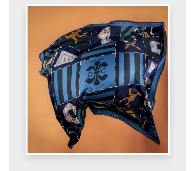 Cinabre Carré Soie 130 Suite Cinabre Marine