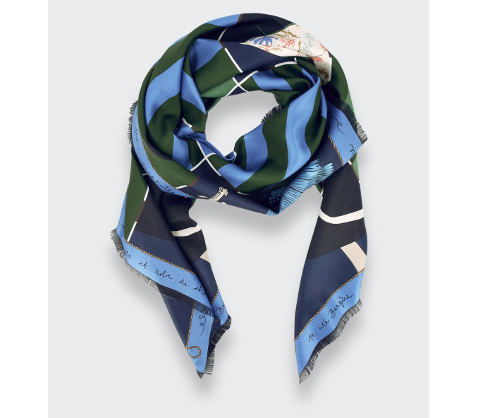 Cinabre Carré Soie 130 Suite Cinabre Marine