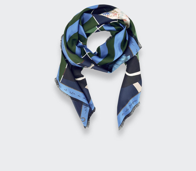 cinabre Carré Soie 130 Suite Cinabre Marine