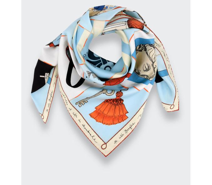 Cinabre Carré Soie 90 Suite Cinabre Ciel