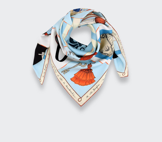 cinabre Carré Soie 90 Suite Cinabre Ciel