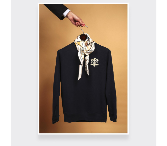 Cinabre Carré Soie 90 Suite Cinabre Crème