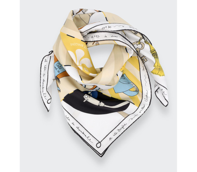 Cinabre Carré Soie 90 Suite Cinabre Crème