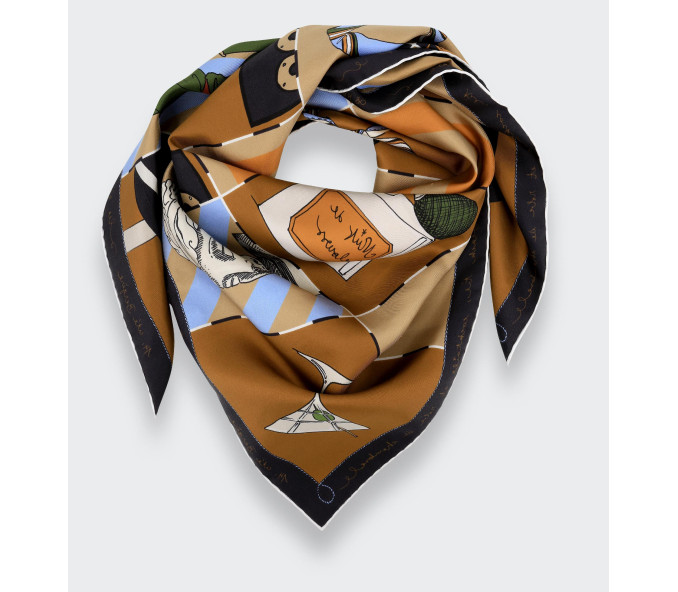 Cinabre Carré Soie 90 Suite Cinabre Havane