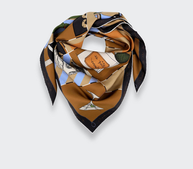 cinabre Carré Soie 90 Suite Cinabre Havane