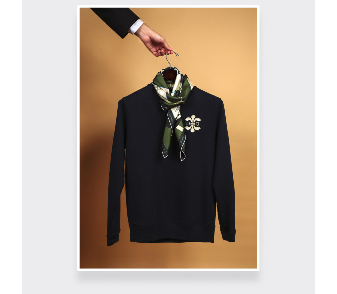 Cinabre Carré Soie 90 Suite Cinabre Kaki