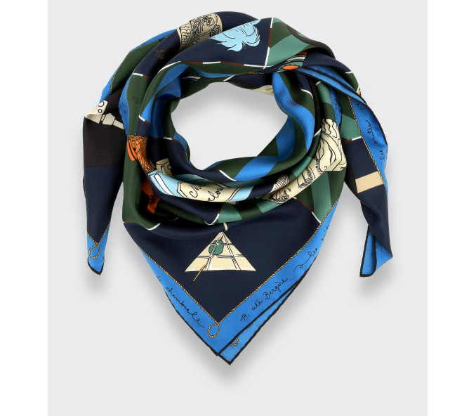 Cinabre Carré Soie 90 Suite Cinabre Marine