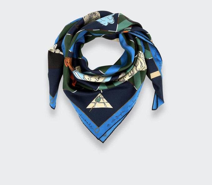 cinabre Carré Soie 90 Suite Cinabre Marine