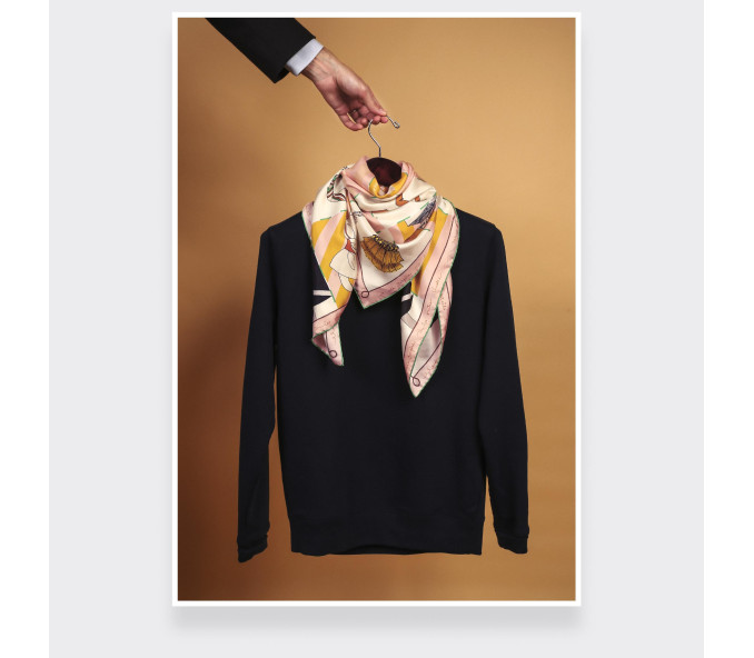 Cinabre Carré Soie 90 Suite Cinabre Poudré