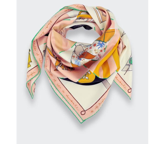 Cinabre Carré Soie 90 Suite Cinabre Poudré