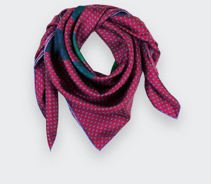 cinabre Carré soie Grand Pan Rose Vif