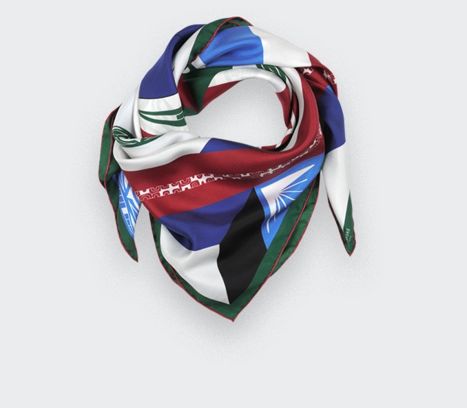 cinabre Carré soie Rouge - Les Marquises Tikiti