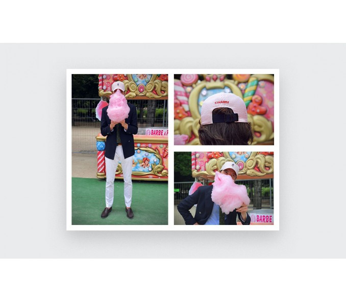 Cinabre Casquette Seersucker Rose