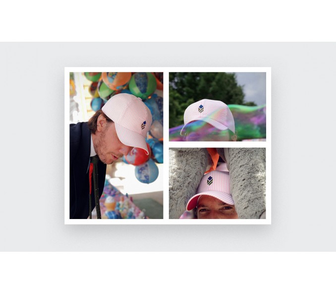 Cinabre Casquette Seersucker Rose