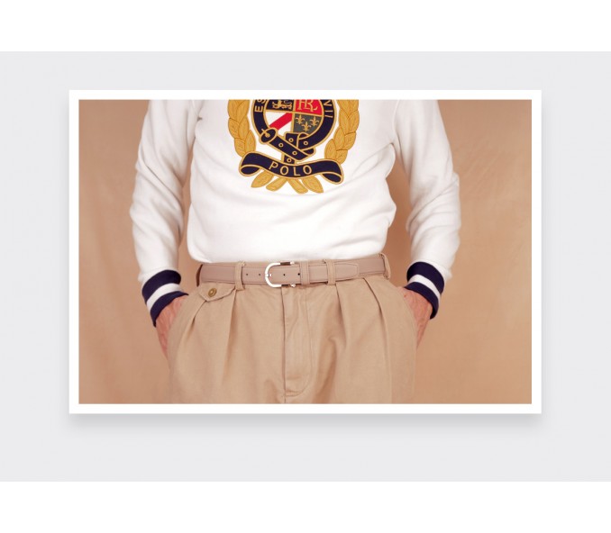 Cinabre Ceinture Cuir Crème