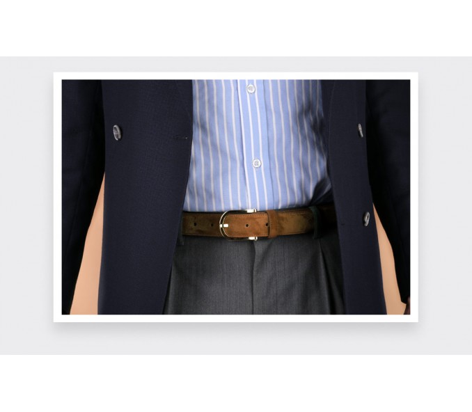 Cinabre Ceinture Cuir Daim Marron