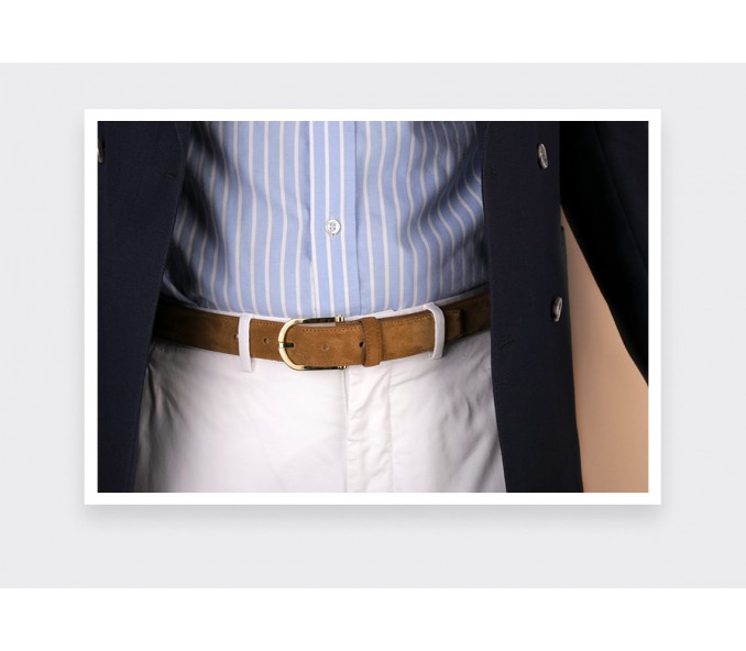 Cinabre Ceinture Cuir Daim Marron