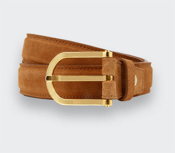 cinabre Ceinture Cuir Daim Marron