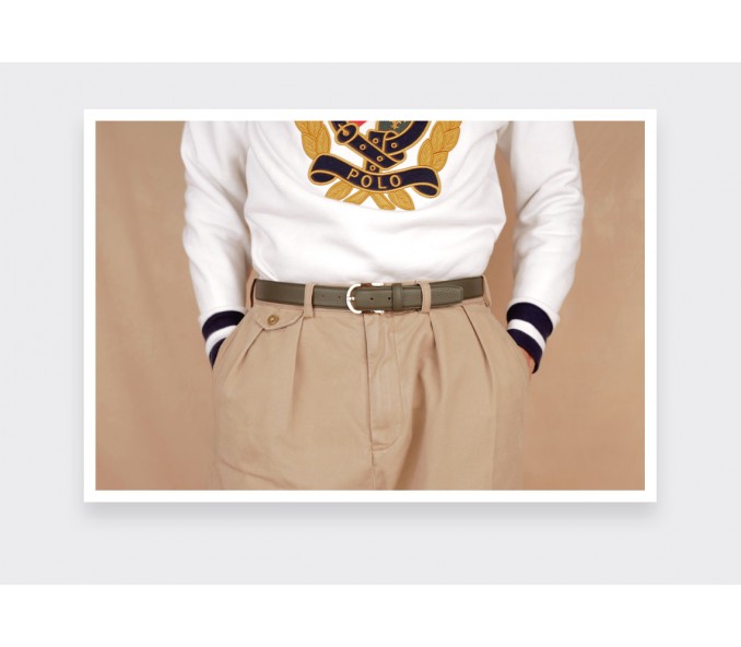 Cinabre Ceinture Cuir Kaki