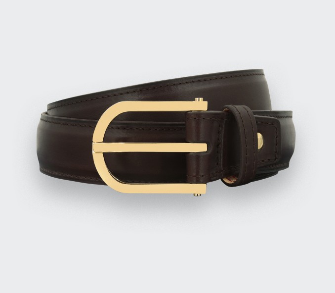 cinabre Ceinture Cuir Marron foncé