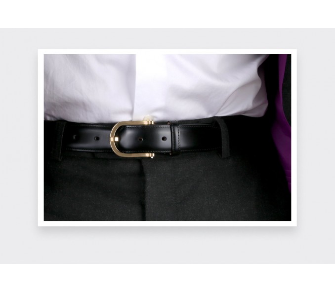 Cinabre Ceinture Cuir Noir