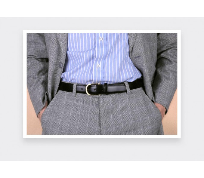 Cinabre Ceinture Cuir Noir