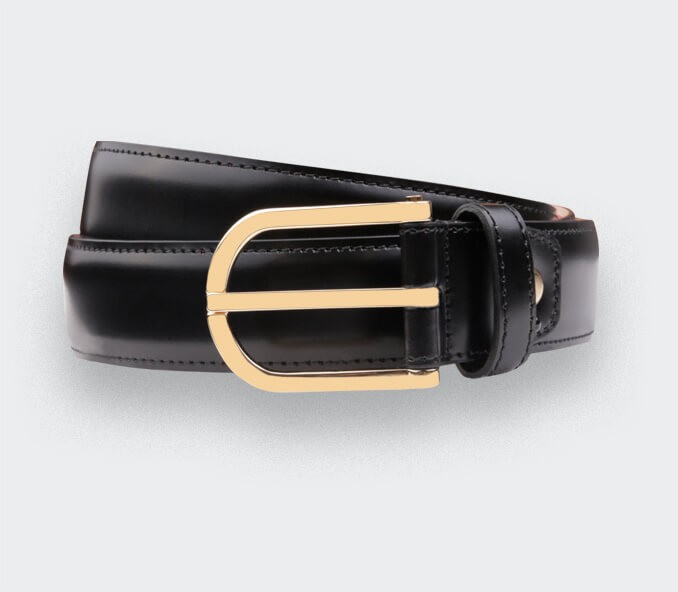 cinabre Ceinture Cuir Noir