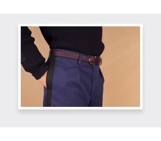 Cinabre Ceinture Cuir Prune