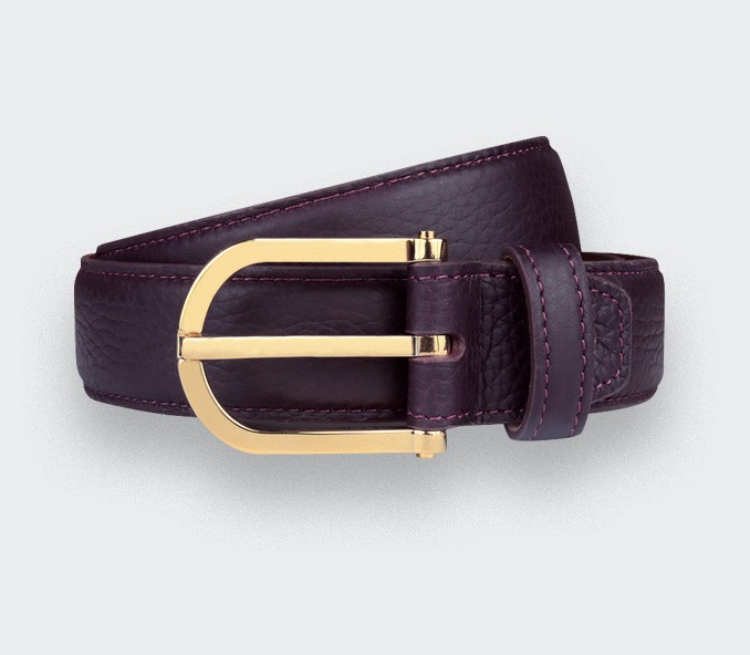 cinabre Ceinture Cuir Prune