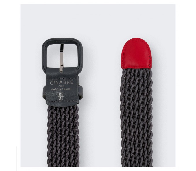 Cinabre Ceinture Tressée Grise