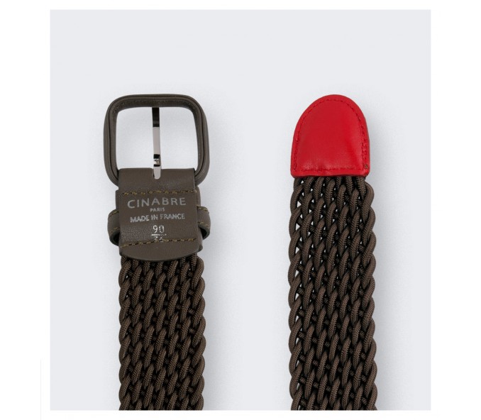 Cinabre Ceinture Tressée Kaki