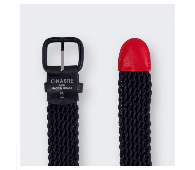 Cinabre Ceinture Tressée Marine