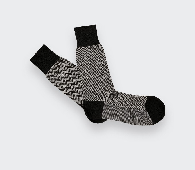 Cinabre Chaussettes Chevron Anthracite