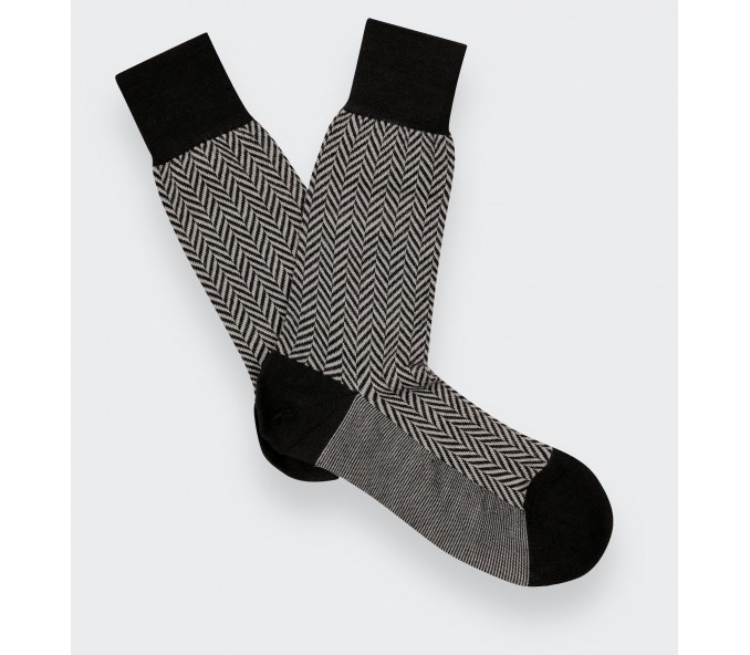 Cinabre Chaussettes Chevron Anthracite