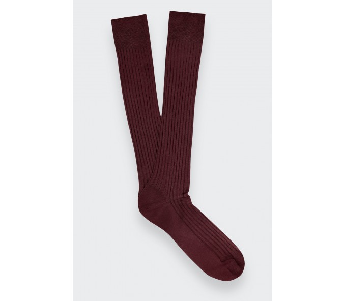 Cinabre Chaussettes Mi-bas Homme Unies Bordeaux
